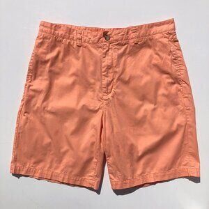 Vineyard Vines Club Shorts Mens Size 35 Orange Coral Flat Front Cotton Chino